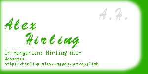 alex hirling business card